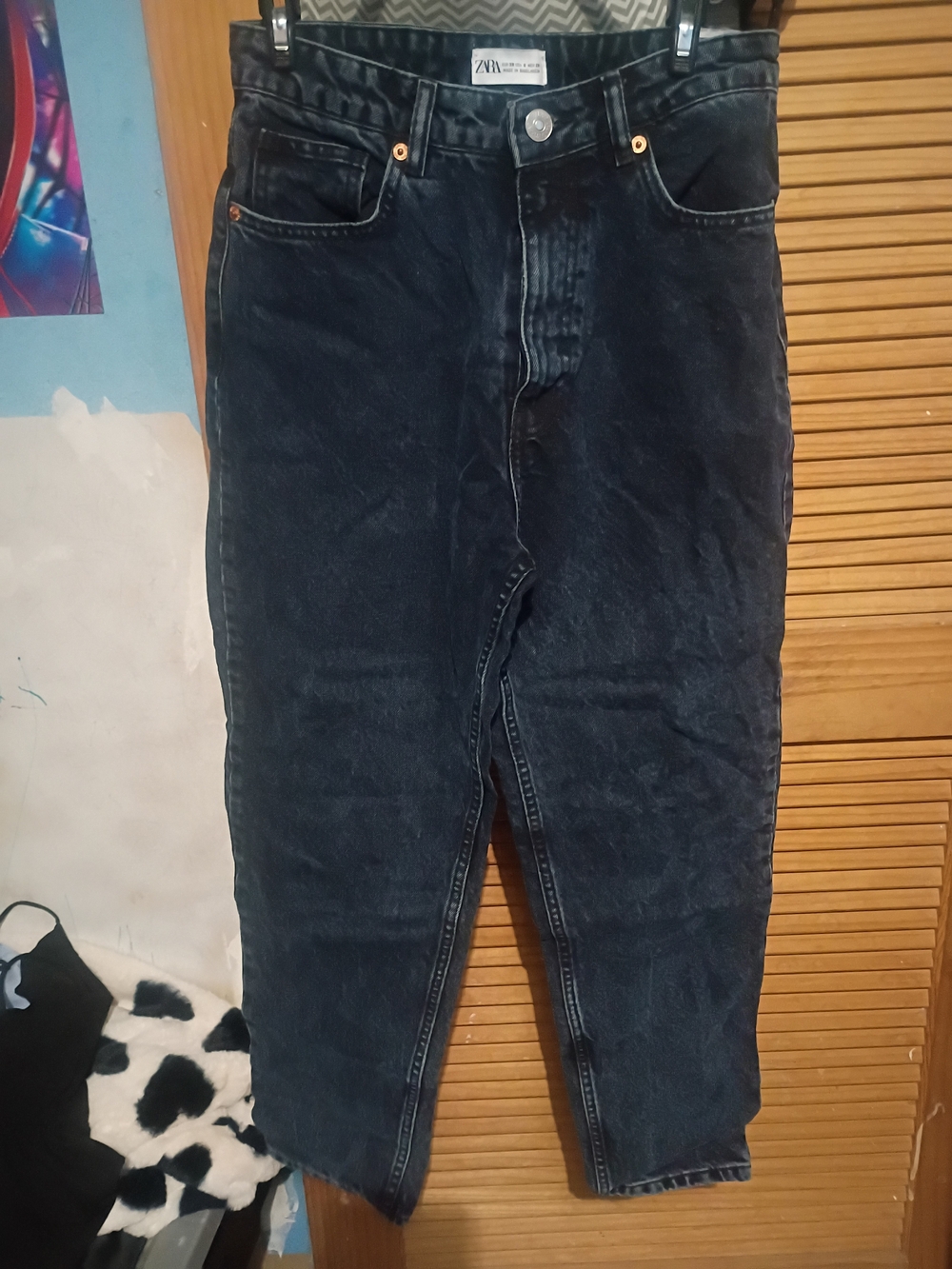 ZARA Men Black Washed Jeans - Classic Straight Fit